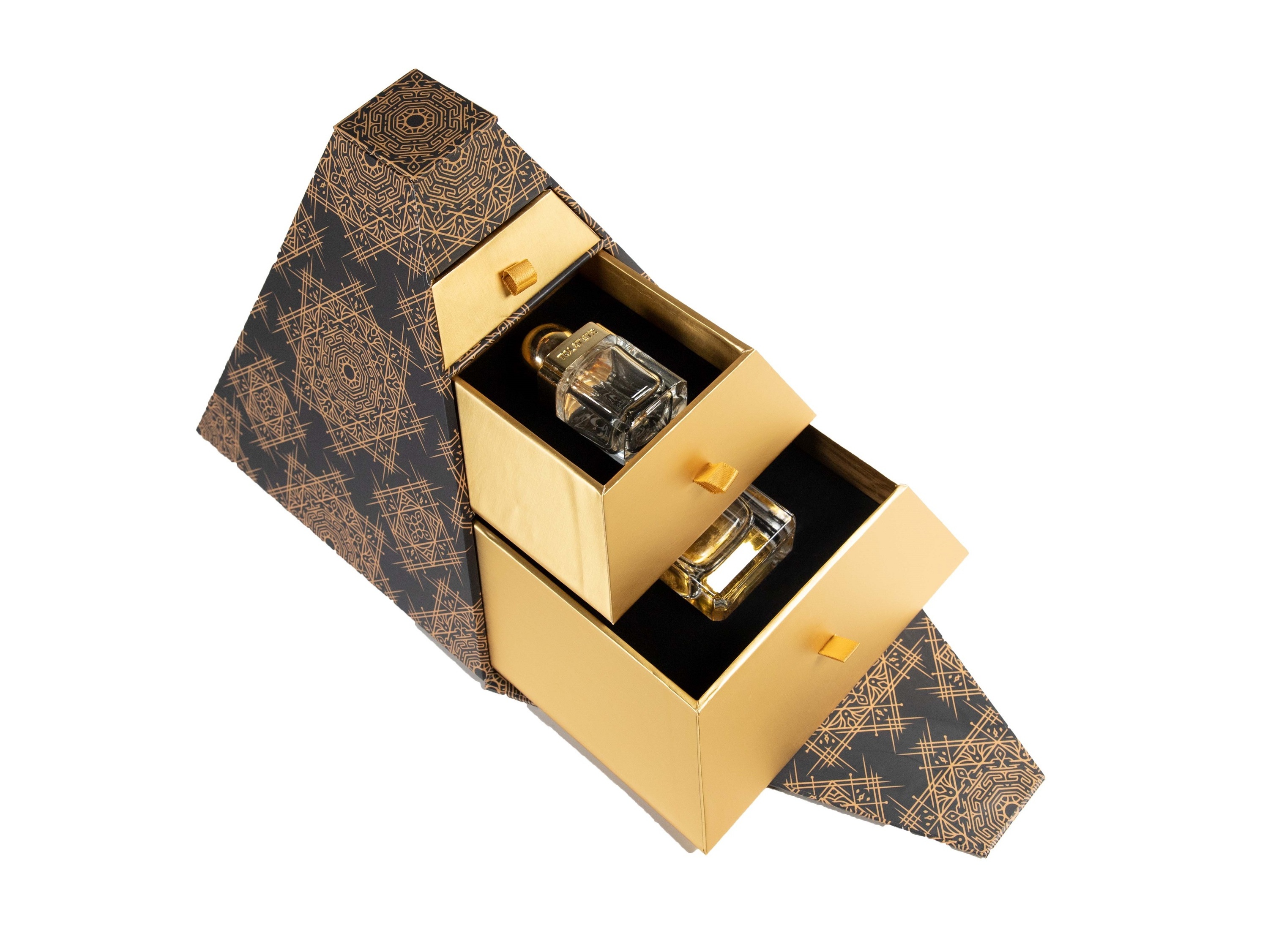 custom gold luxury perfume boxes sample cardboard empty packaging box ...