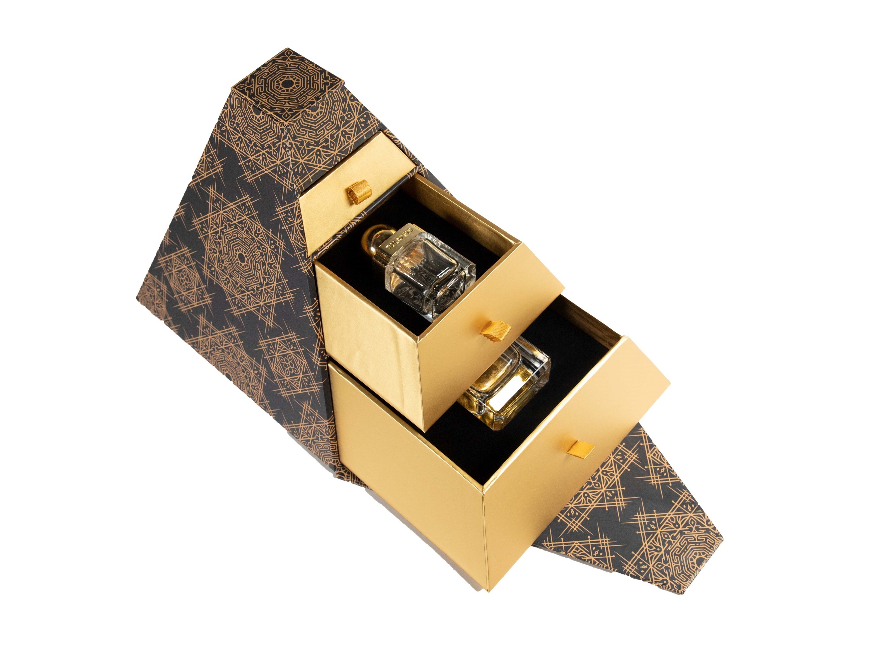 custom gold luxury perfume boxes sample cardboard empty packaging box for perfume bottle packaging gift boxes set design making