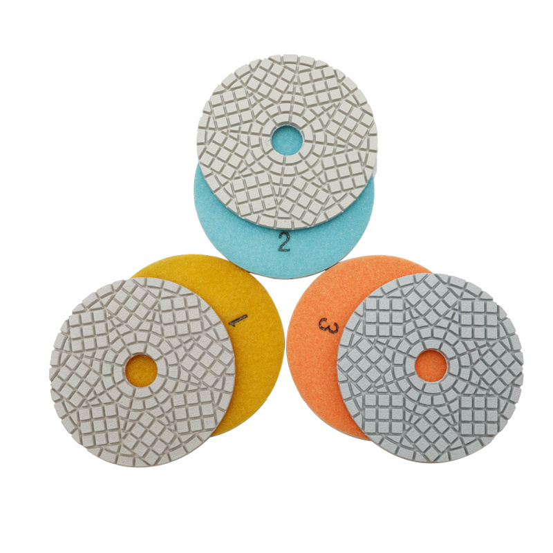 Wet Pads 3inch 100mm Sunflower Abrasive Wet Using Terrazzo Diamond Polishing Pads diamond buff pads