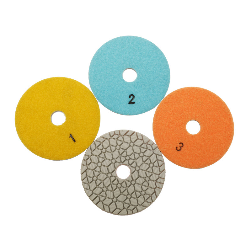 Wet Pads 3inch 100mm Sunflower Abrasive Wet Using Terrazzo Diamond Polishing Pads diamond buff pads