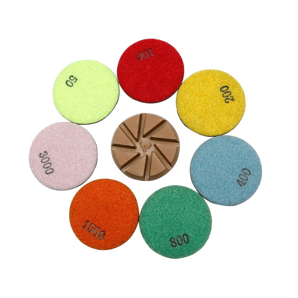 China 3 inch New Pattern And Formula Epoxy Resin Floor Polishing Pads 2024