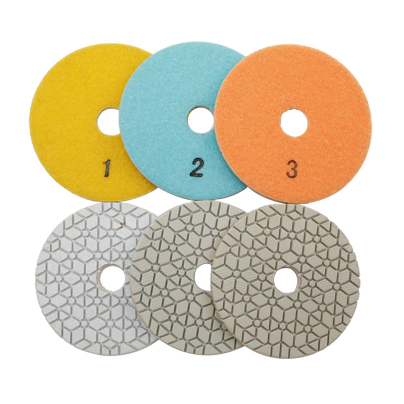 Wet Pads 3inch 100mm Sunflower Abrasive Wet Using Terrazzo Diamond Polishing Pads diamond buff pads