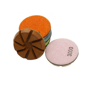 China 3 inch New Pattern And Formula Epoxy Resin Floor Polishing Pads 2024