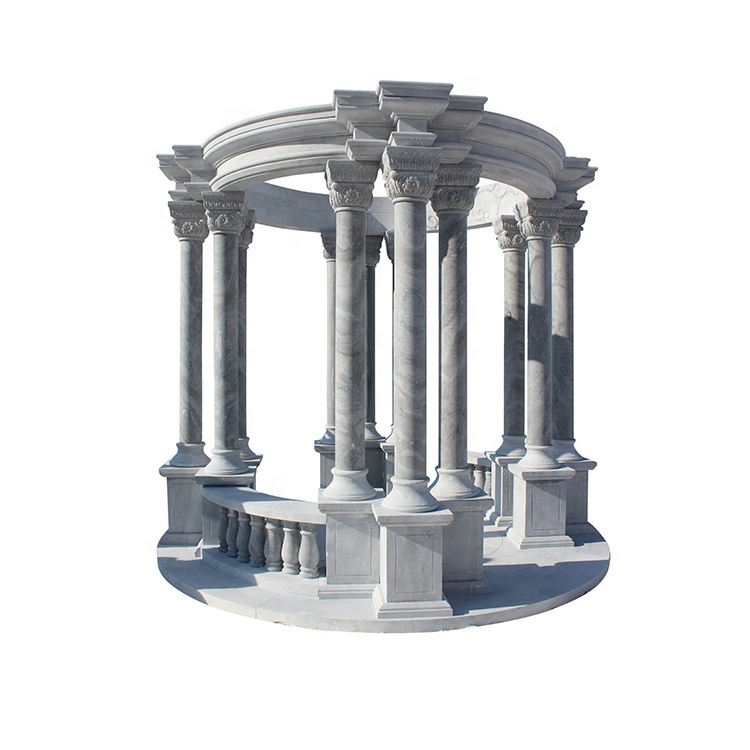 British Style Custom Made Outdoor marble Stone Garden Gazebo