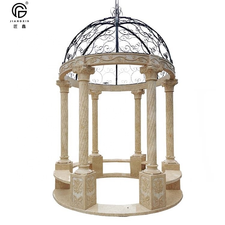 British Style Custom Made Outdoor marble Stone Garden Gazebo