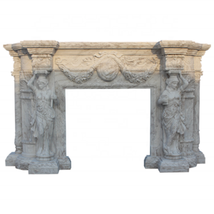 Modern Indoor Western  Hand  Carved  Marble  Fireplace  Mantel