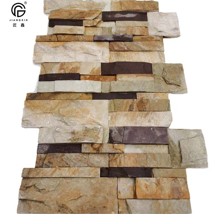 Natural thin stone veneer Beige slate wall culture stone  Wall Covering Stones