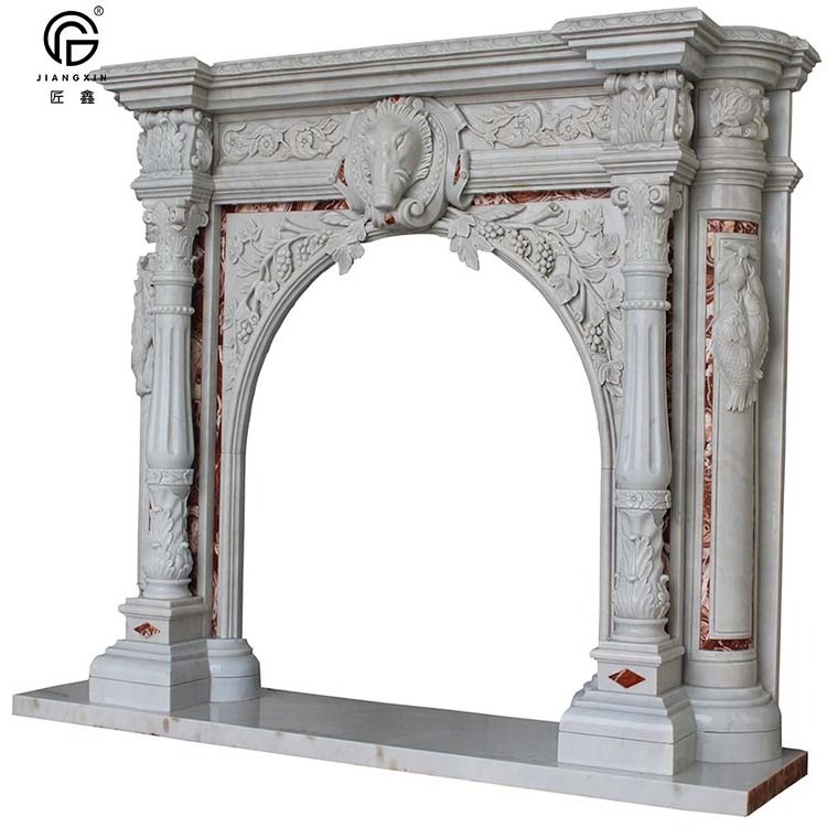 Interior Decor Hand Carved Marble Fireplace Surrounding Stone Fireplace