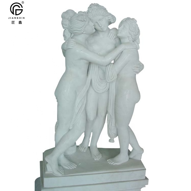 Hand Carved Marble Statue Of The Three Graces Sculpture for  sale