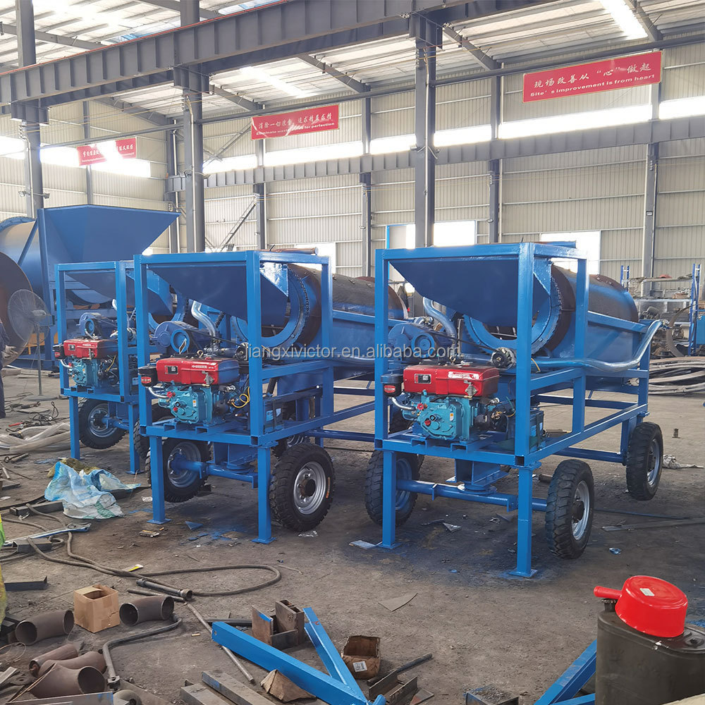 Small mini portable trommel screening machine gold trommel wash plant for river sand gold