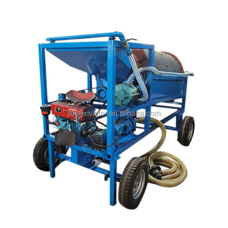 Small mini portable trommel screening machine gold trommel wash plant for river sand gold