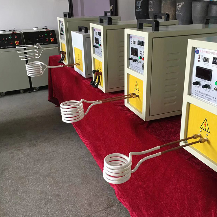 Induced melting furnace 5kw/15kw small foundry furnace metal melter for sale , gold melting machine price