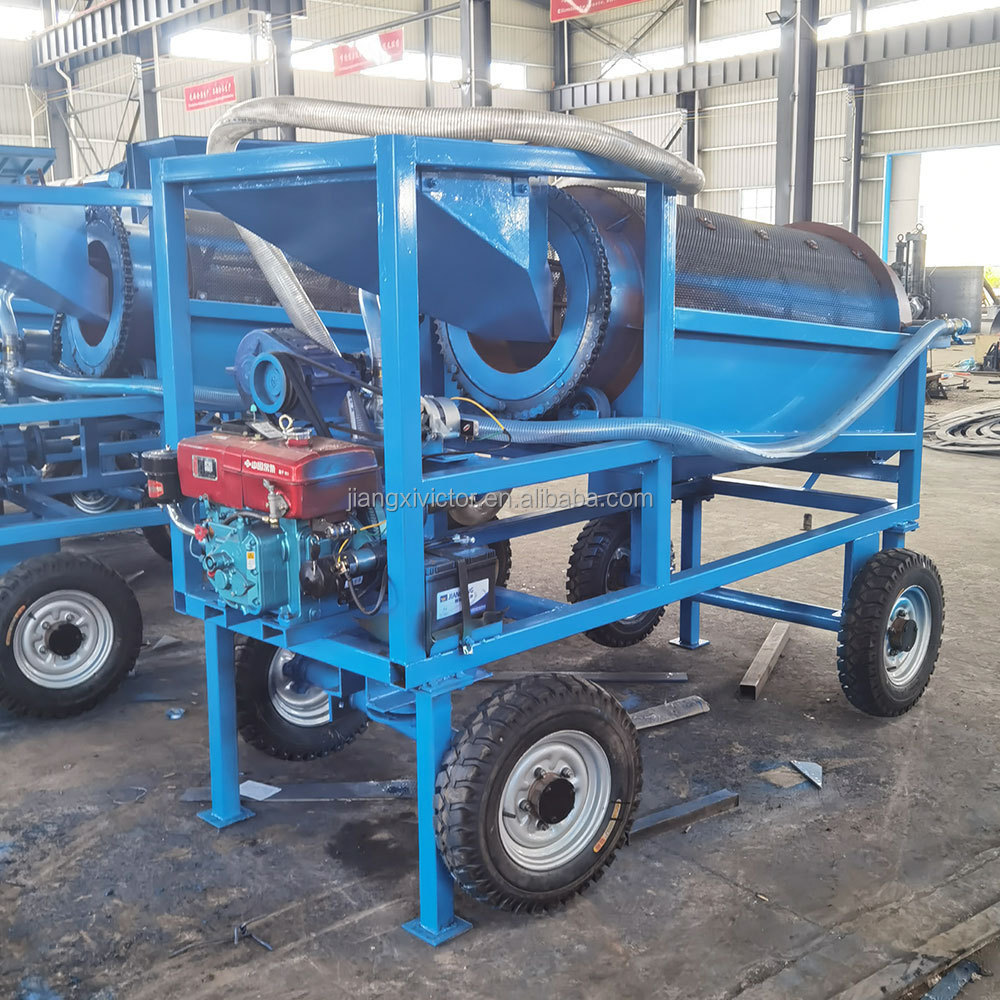 Alluvial Gold Processing Plant Portable Mini Gold Washing Plant Trommel for Sale