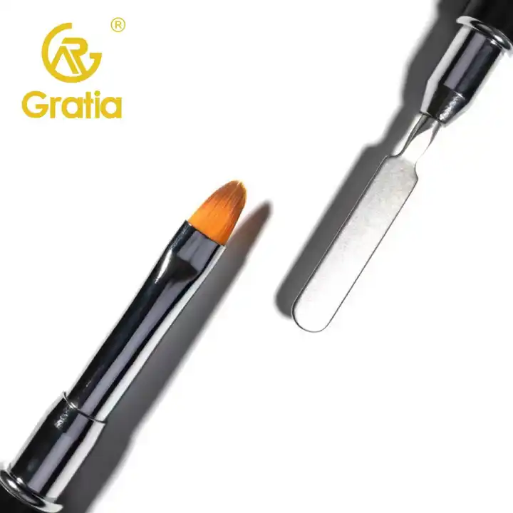 Factory for manicure double-head dual-use brush steel push phototherapy brush extension glue take glue nail tool brush