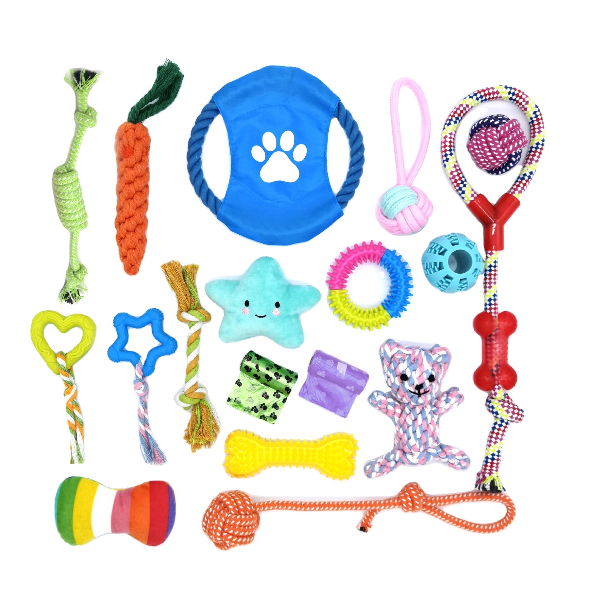 Manufacturer Wholesale TPR Rope Plush Poop Bag Pet Dog Chew Toys