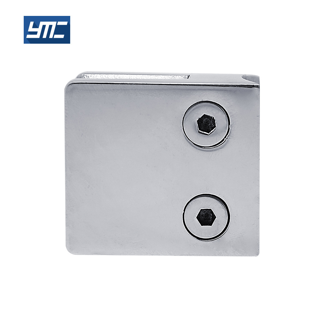 Wall Mounted Fixed Glass Holder Connector 0 Degree Square Zinc Alloy Brass Stainless Steel Shower Door Glass Clamp Corner Clamp