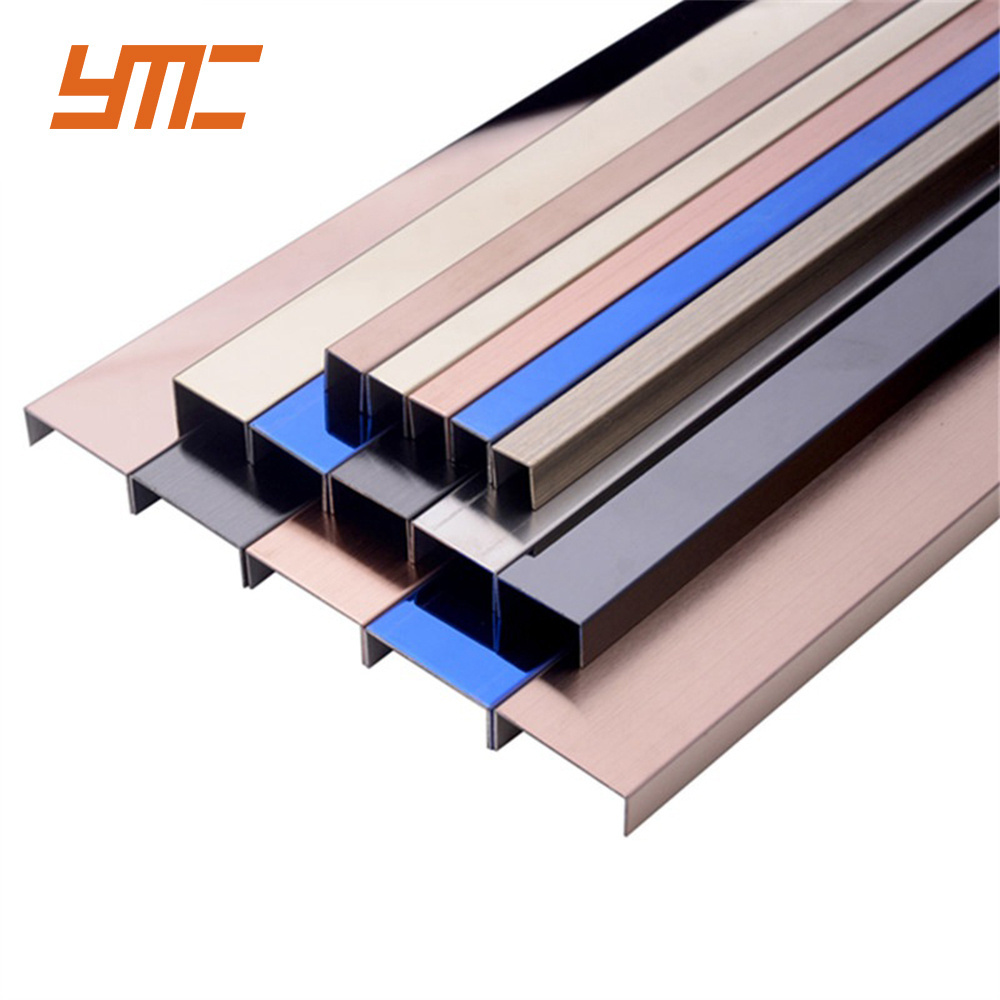 5m Metal Self-adhesive Strip For Furniture Wardrobe Wall Self Adhesive Decorative Stainless Steel Flat Tile Trim