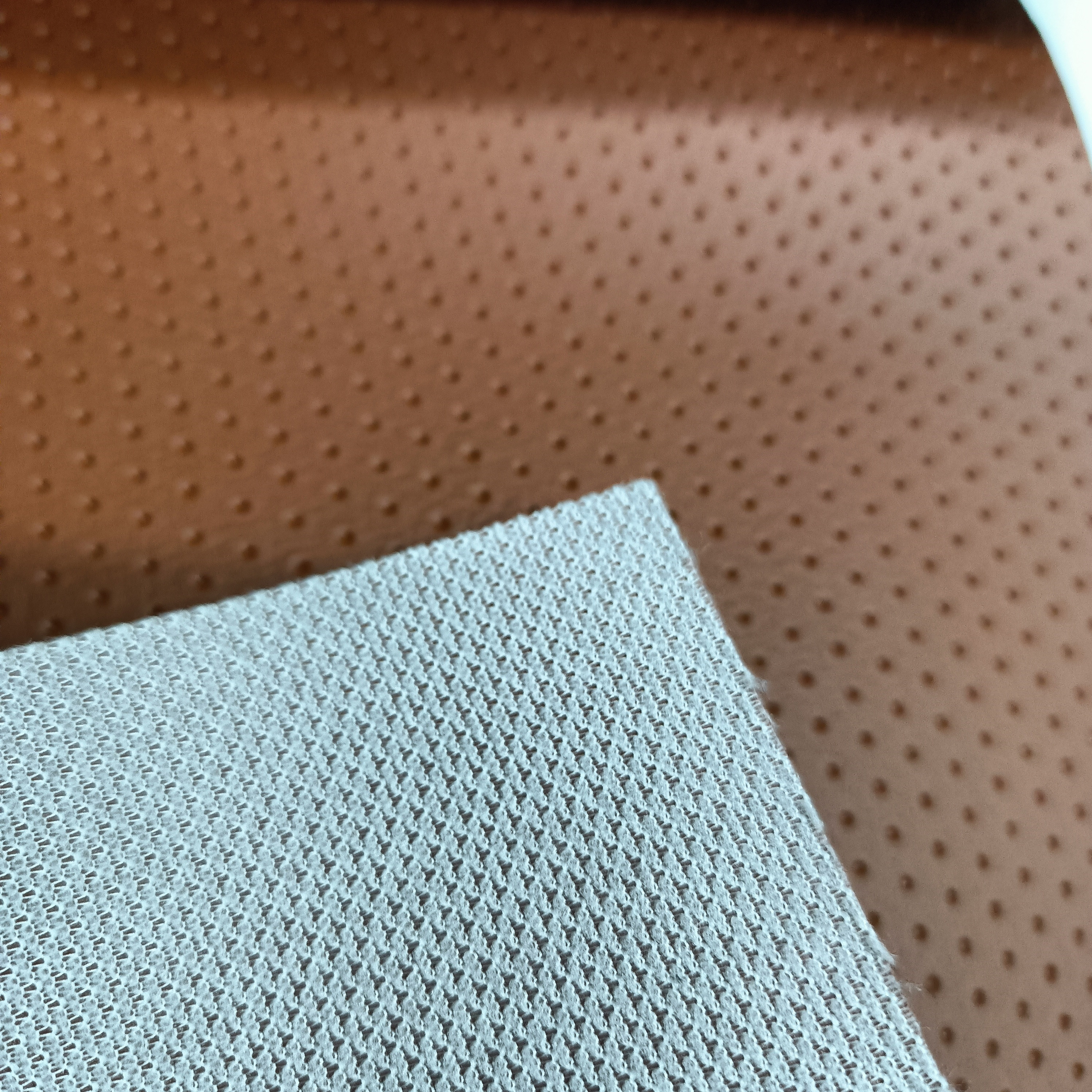 Free Sample Fake Dot Design Pvc Leather For Car Seat Pillow, Factory Price Elastic French Terry Backing Faux Leather