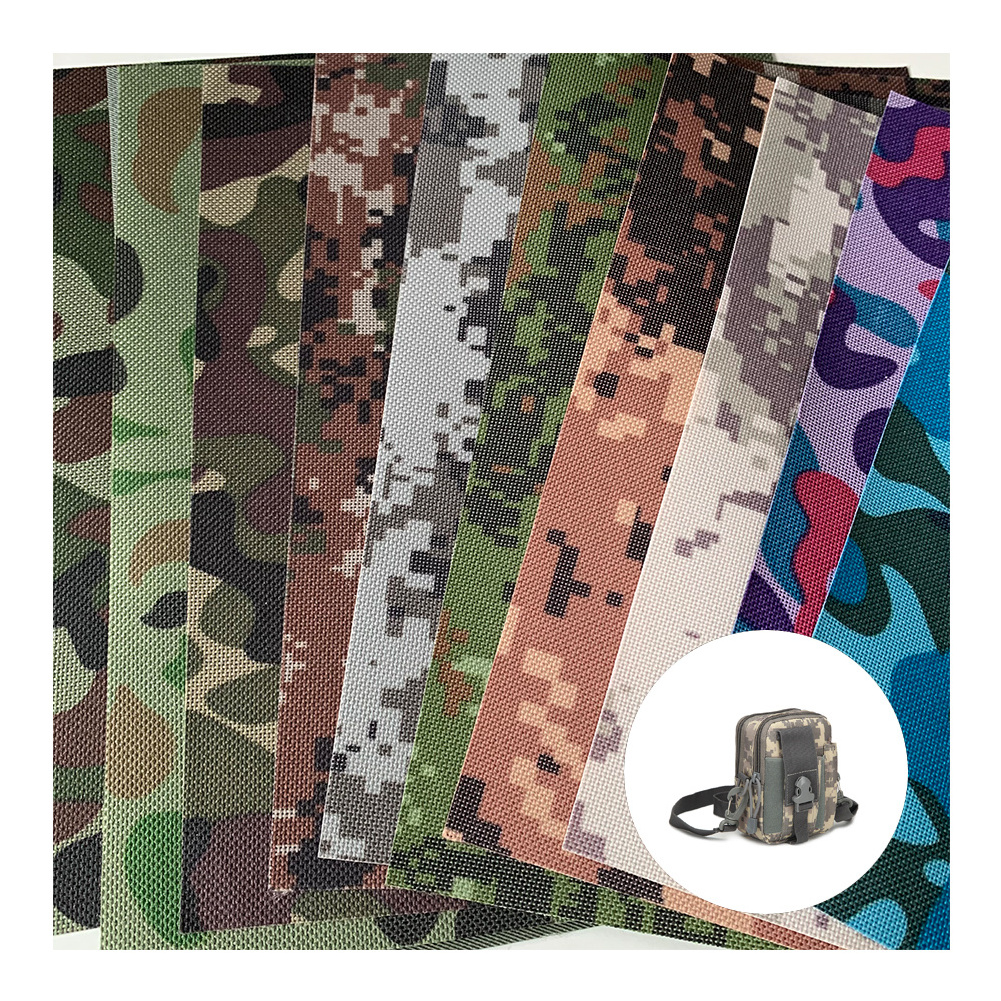 150D 210D 300D 500D 600D 900D Pvc Pu Coating 100% Polyester Nylon Waterproof Camouflage Polyester Oxford Fabric With Pvc Coating