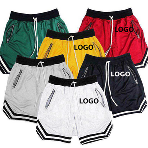 Wholesale Polyester Plain Blank Mesh Basketball Shorts With Zipper Pocket Custom Logo Basketball Shorts Men