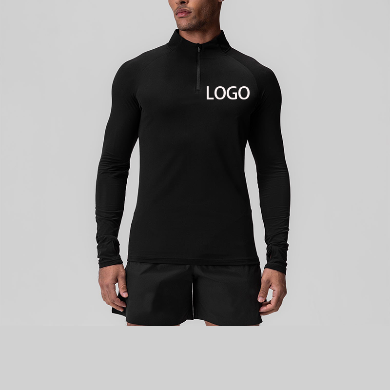 Mens Moisture Wicking Quick Dry Active 1/4 Zip Pullover Running Gym Workout Long Sleeve Tee Tops Quarter Zip Shirts