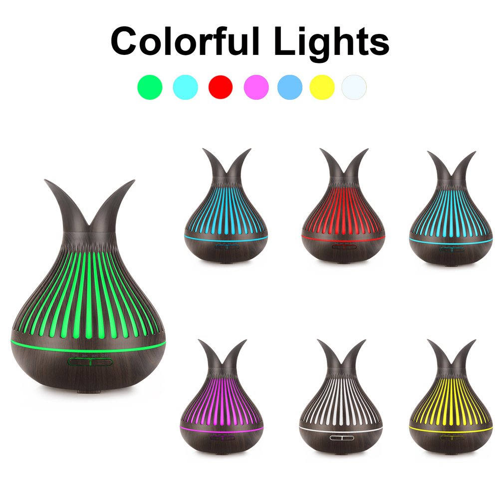 Hot selling wood grain aromatherapy machine 2022 aromatherapy essential oil humidifier 7 color night light cold mist humidifier