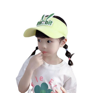 2023 Summer New Cute Cute Rabbit Boys and Girls' Open Top Sunscreen Outdoor Travel Beach Hat