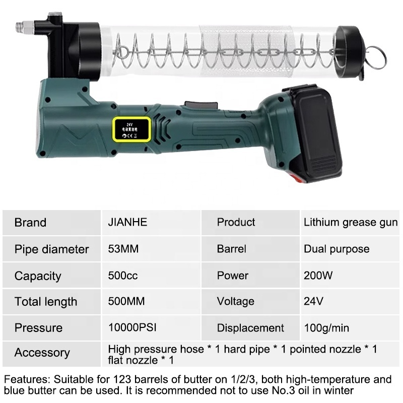 high-power lithium battery powered tool electric automatic excavator grease gun cordless grease gun