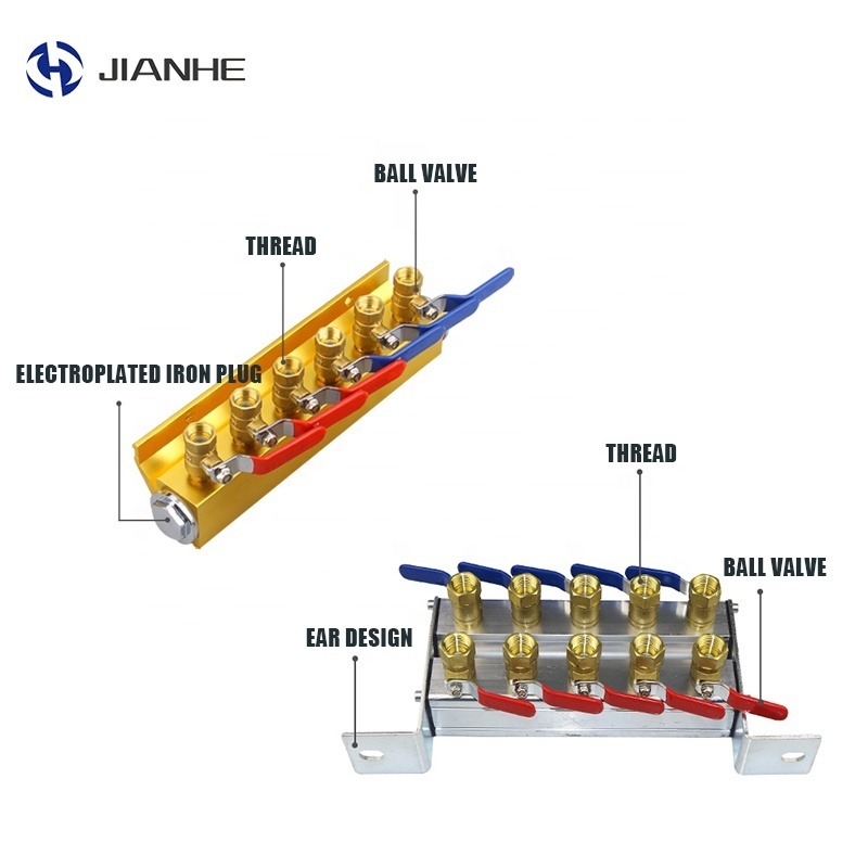 Aluminum alloy 2-Way Water drain diverter valve Water circulation manifold one-way Water distribution