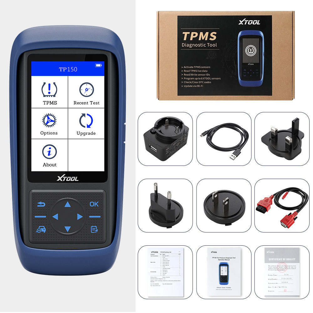 XTOOL TP150 TPMS Relearn Tool Program TS100 Sensor TPMS Diagnostics Tool Relearn/Re-set/Activate Lifetime Free Update