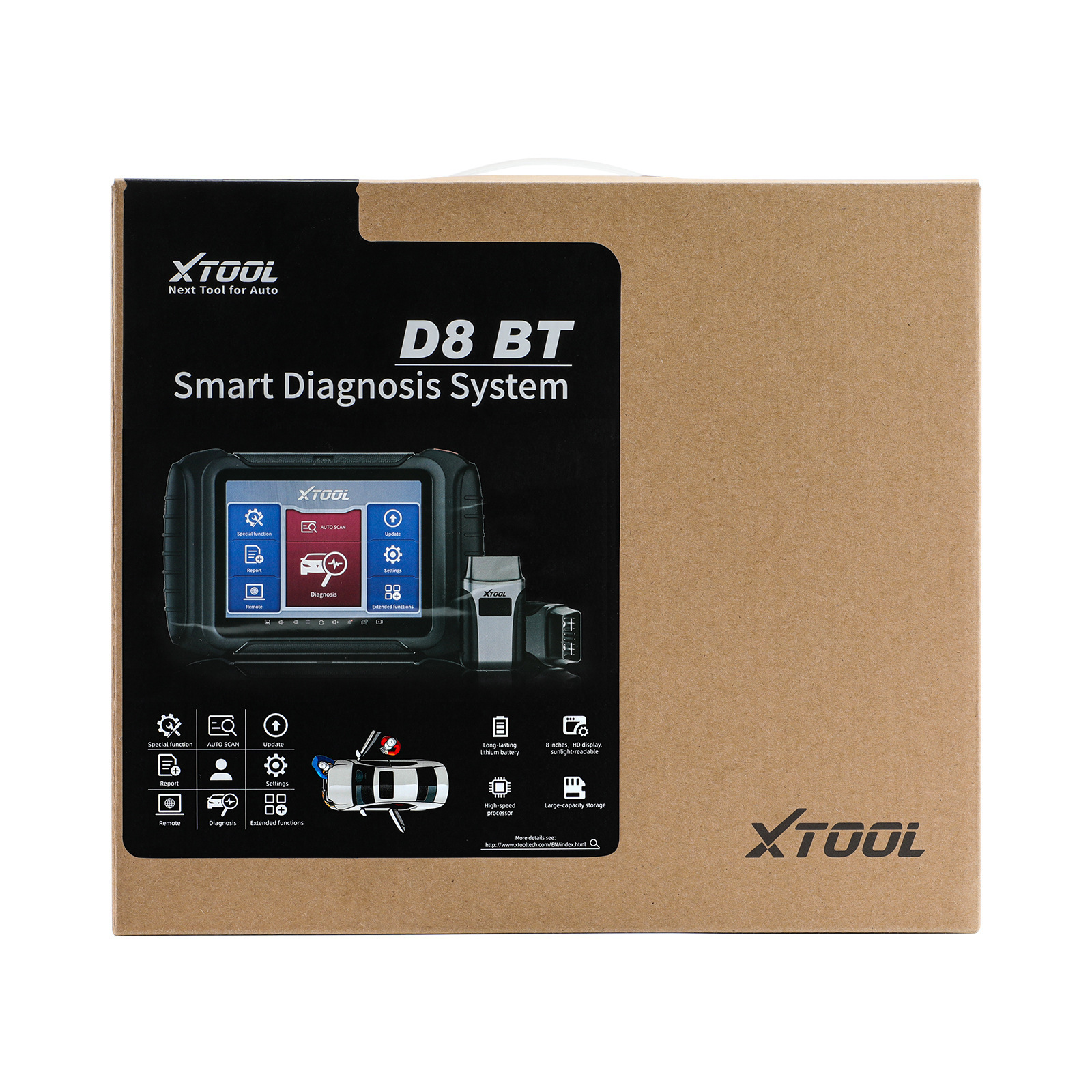 XTOOL D-8 BT Car OBD2 Diagnostic Tool Active Test ECU Coding Key Programmer Topology Map All System Diagnosis CANFD