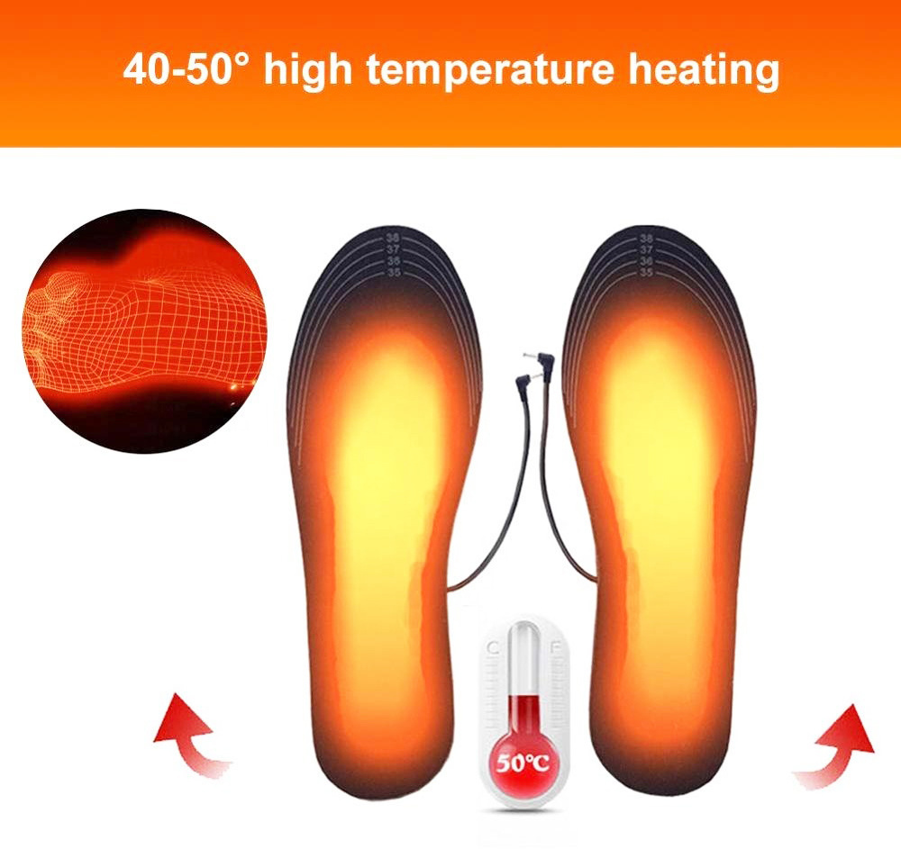 JIANHUI Rechargeable heated insole Cut to Size Washable Foot Warmer Shoe smart insoles oven insoles