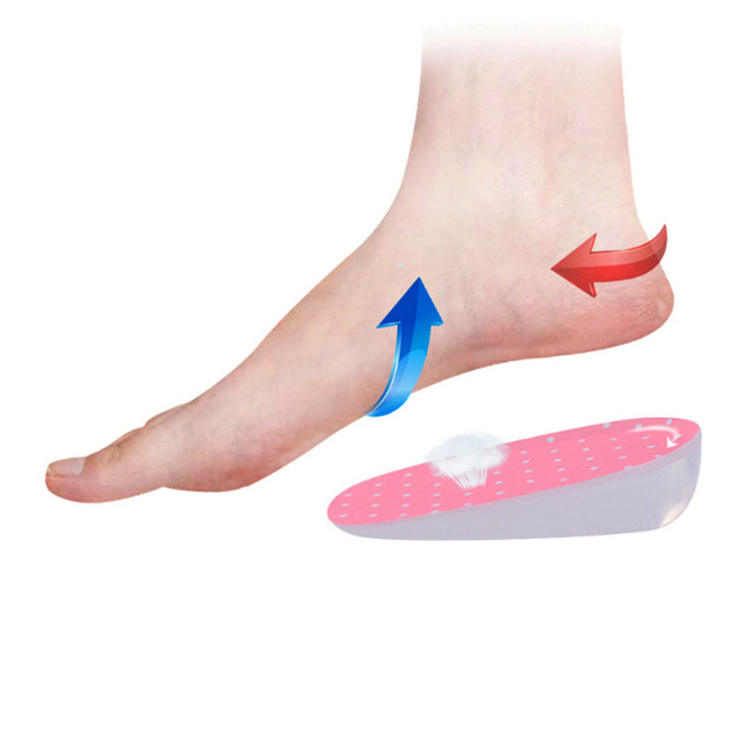 Silicone Gel Stealth Half Heel Height Increase Insoles Damping Buffer Heel Pads for Men and Women