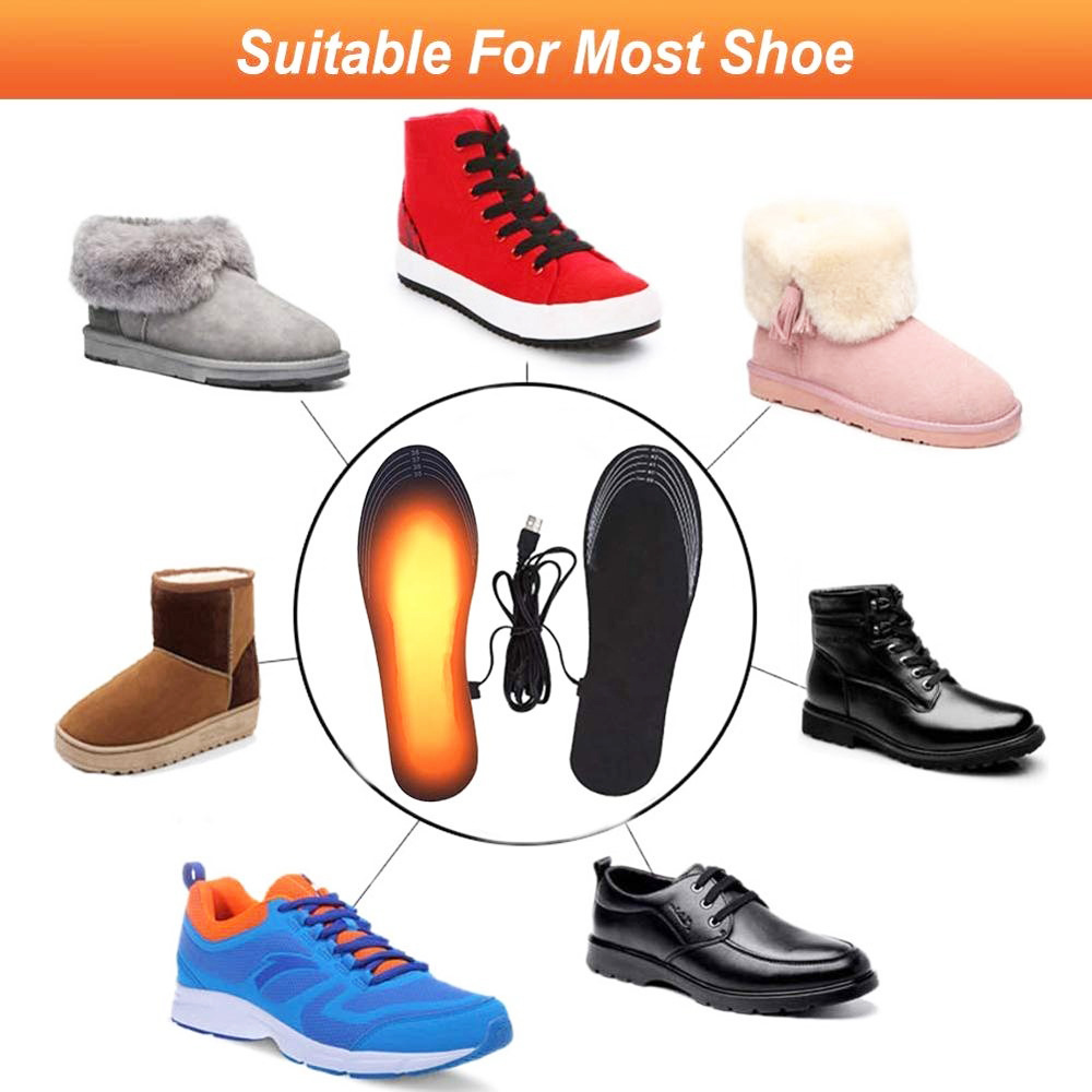 JIANHUI Rechargeable heated insole Cut to Size Washable Foot Warmer Shoe smart insoles oven insoles