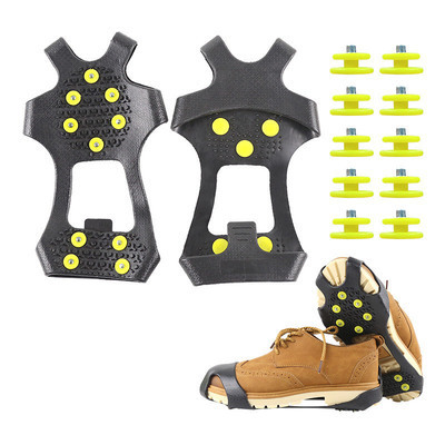 Factory Safety Durable Winter Snow 10-tooth Ice Shoe Covers Silicone Ice Grip Spikes for Shoes