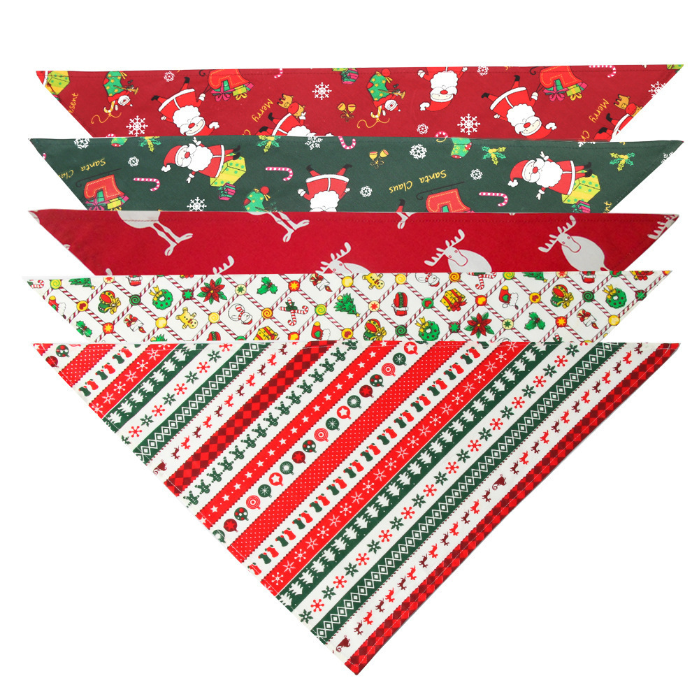 Wholesale Cotton Christmas Style Christmas Pet Dog Bandana