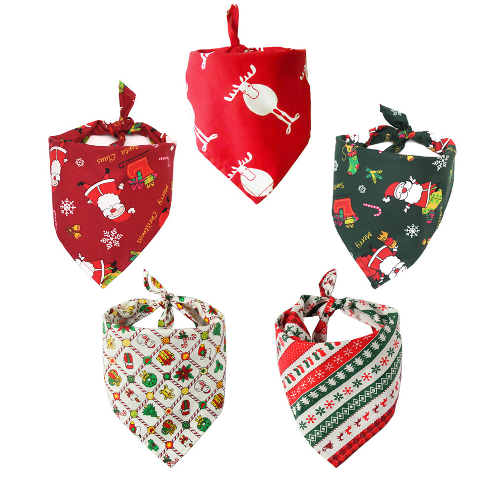 Wholesale Cotton Christmas Style Christmas Pet Dog Bandana