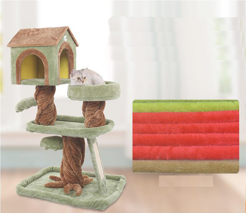 Wholesale Custom Like Plants Plush Cat Tree Multi-layer Cat Scratcher Toy