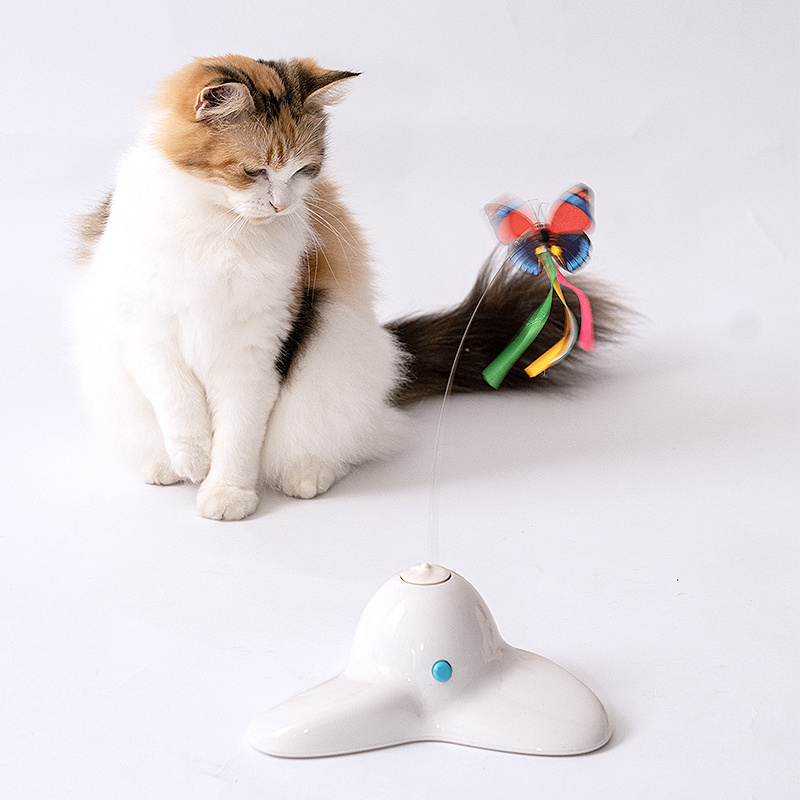 Custom New Design Interactive ABS Pet Cat Scratcher Butterfly  Toy Cat Toy