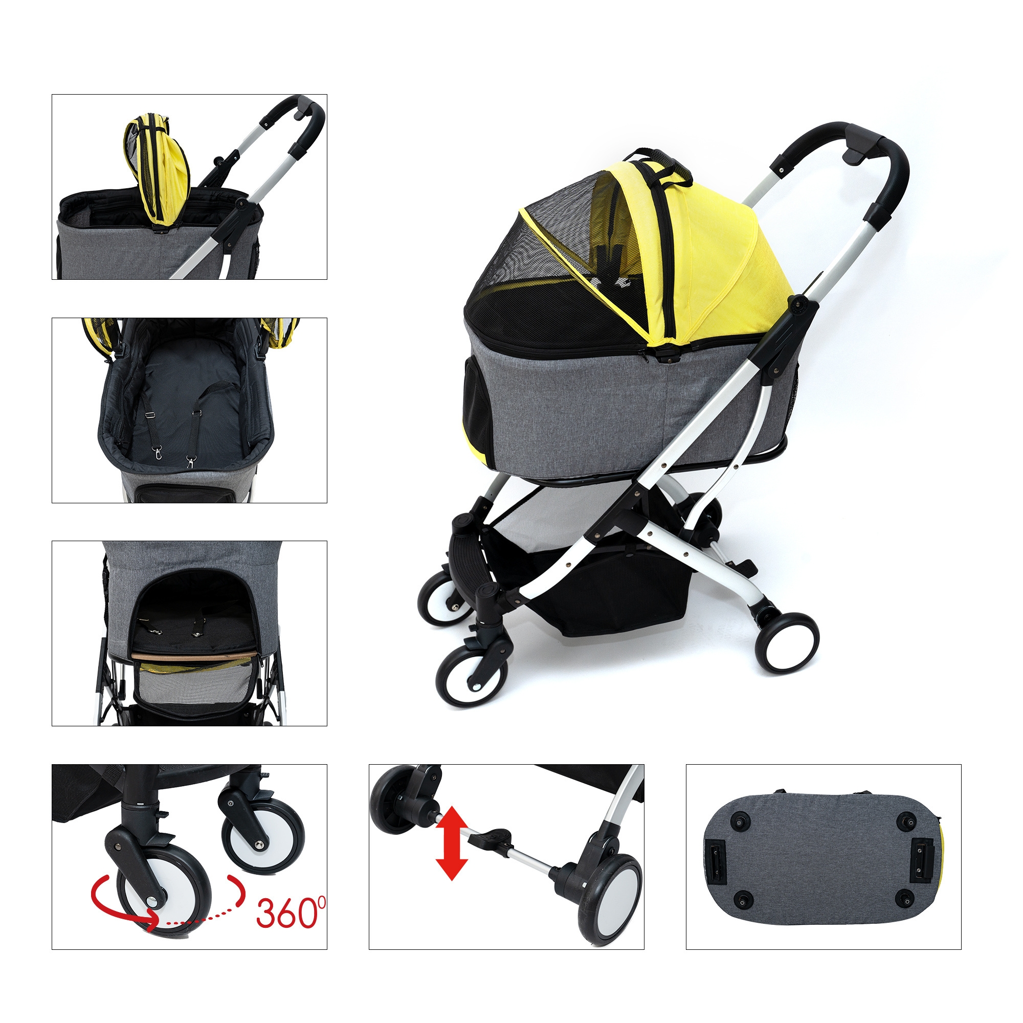 Wholesale manufacturer portable and folding pet stroller large dog and cat stroller