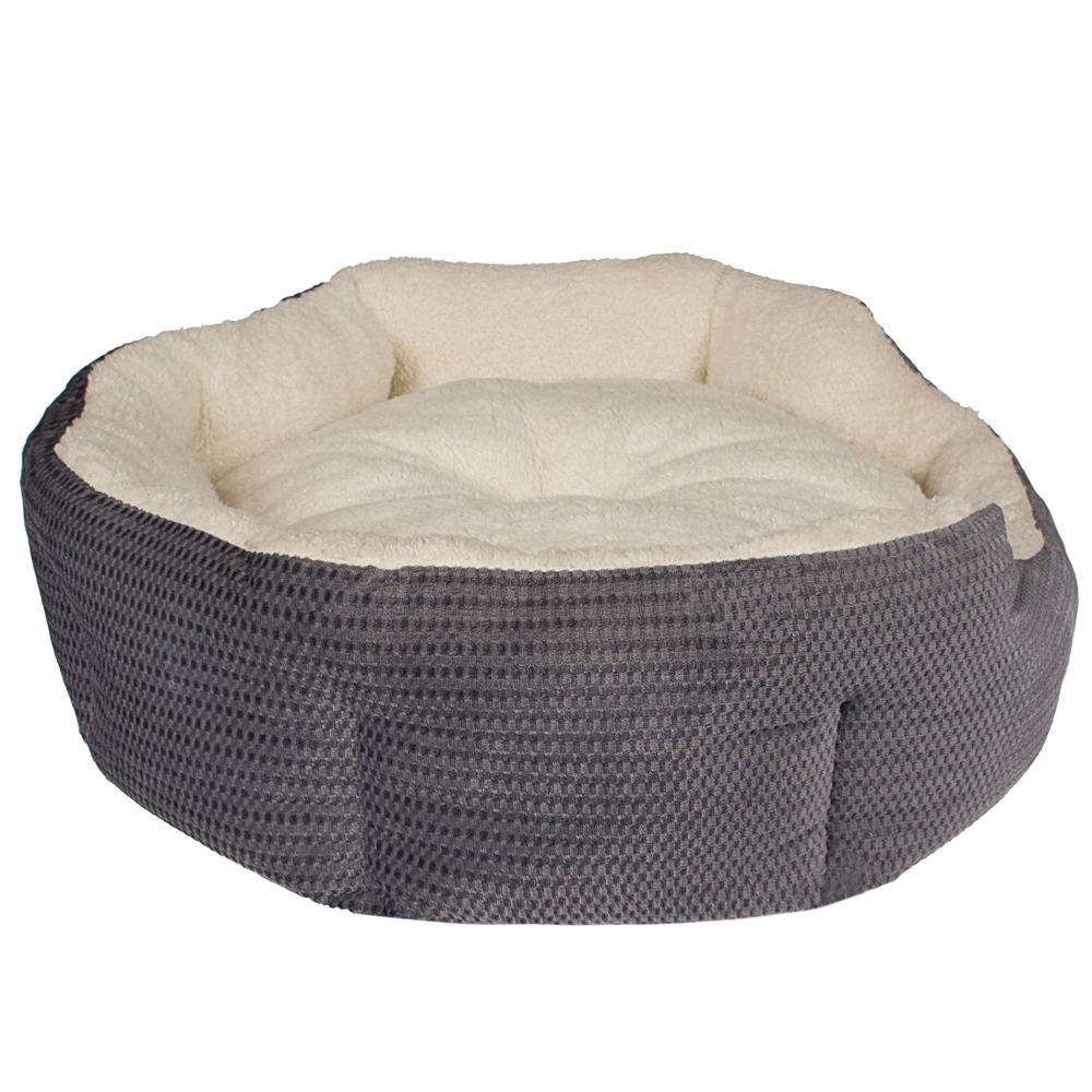 High Quality Modern Natual China Luxury Extra Large Faux Fur Hot Grey Round Cheap Small Pet Dog Cat Sofa Bed For Dog