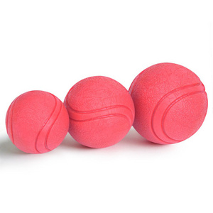 Wholesale Dental Care Teeth Cleaning Durable Natural Rubber Pet solid Ball Dog Rubber Toy training String bouncy ball