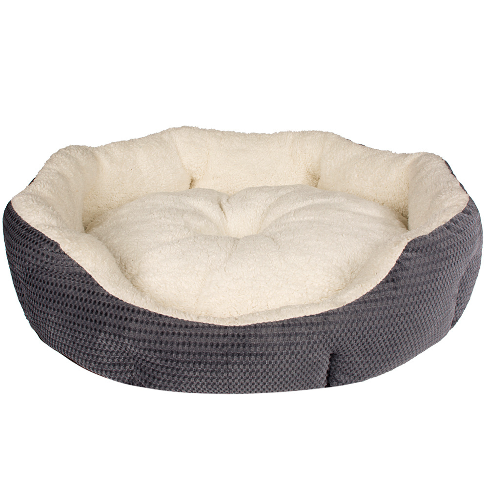 High Quality Modern Natual China Luxury Extra Large Faux Fur Hot Grey Round Cheap Small Pet Dog Cat Sofa Bed For Dog