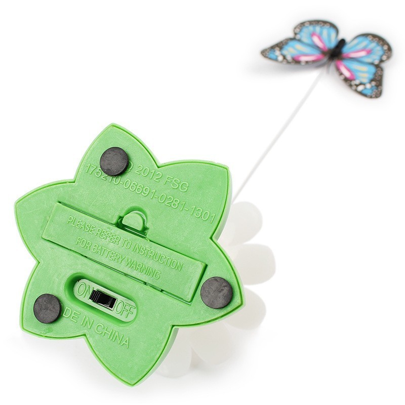 Electric Electronic Moving Interactive Flying Bird Cat Toy Butterfly Pet Cat Toy Steel Wire Puzzle Toys With Spinner Whirling