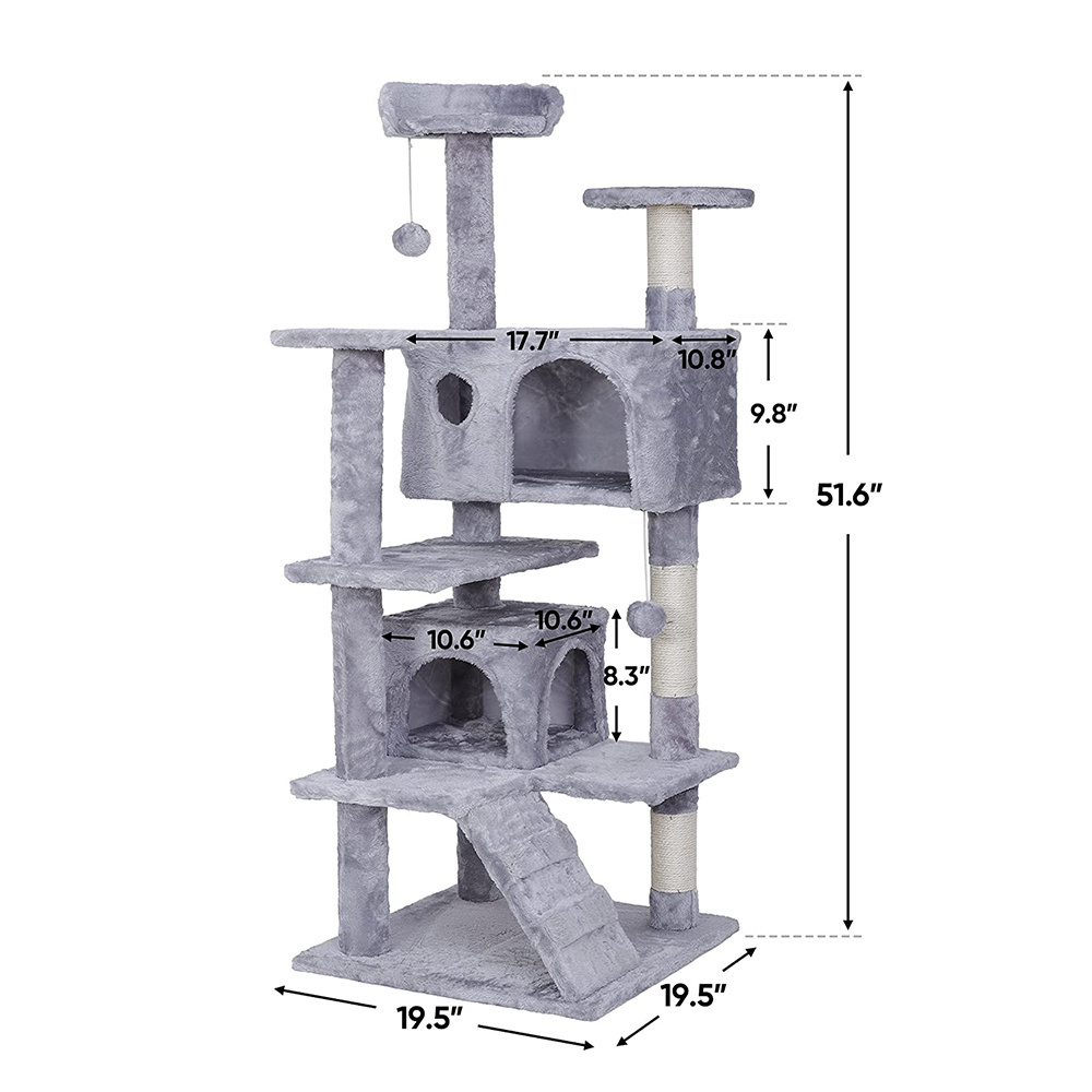 Wholesale hot selling large size wooden pet scratcher house tower condo cat tree