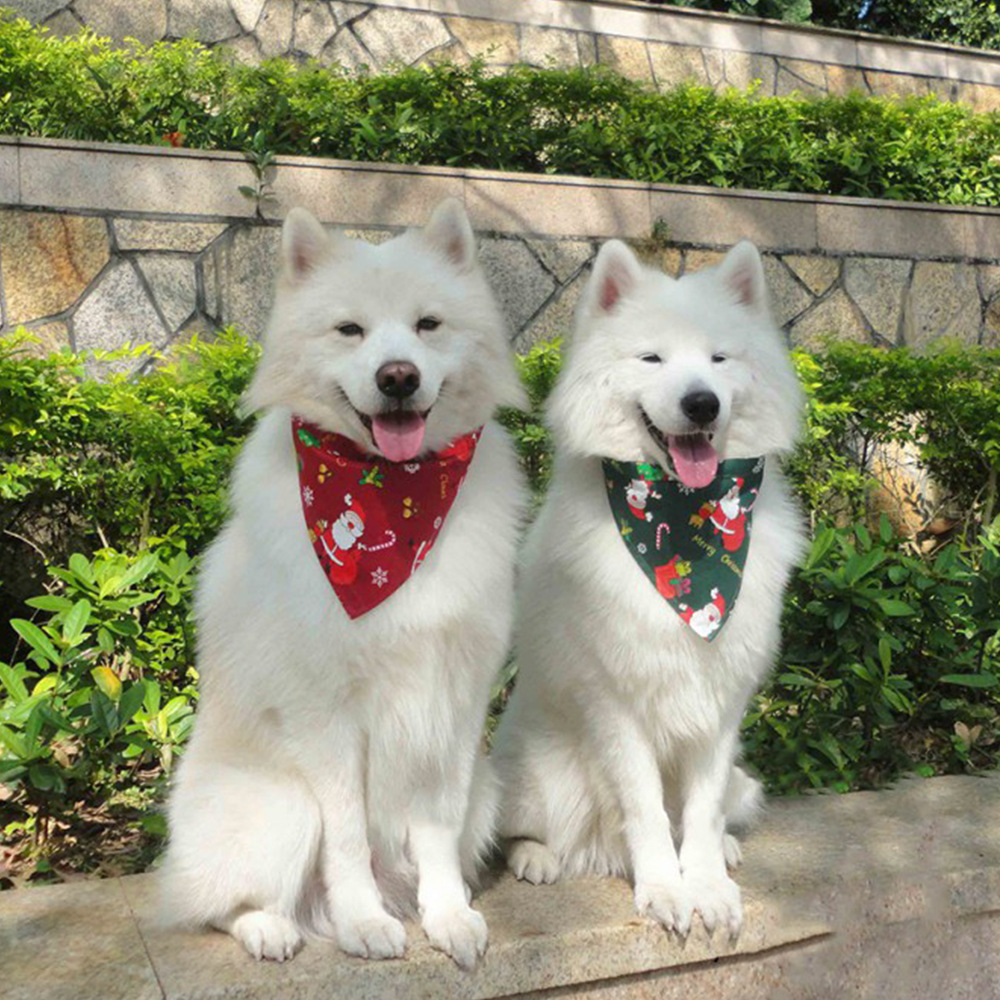 Wholesale Cotton Christmas Style Christmas Dog Bandana