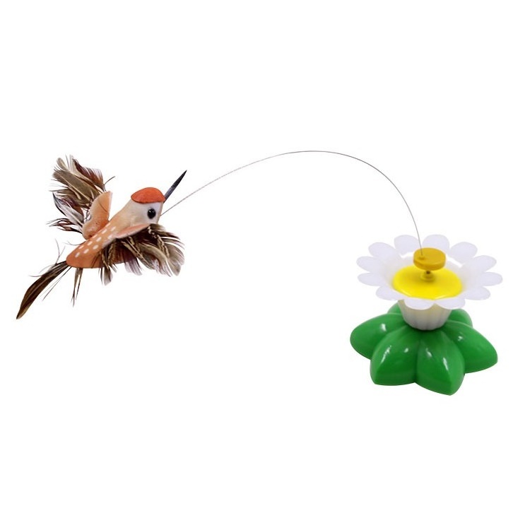 Electric Electronic Moving Interactive Flying Bird Cat Toy Butterfly Pet Cat Toy Steel Wire Puzzle Toys With Spinner Whirling