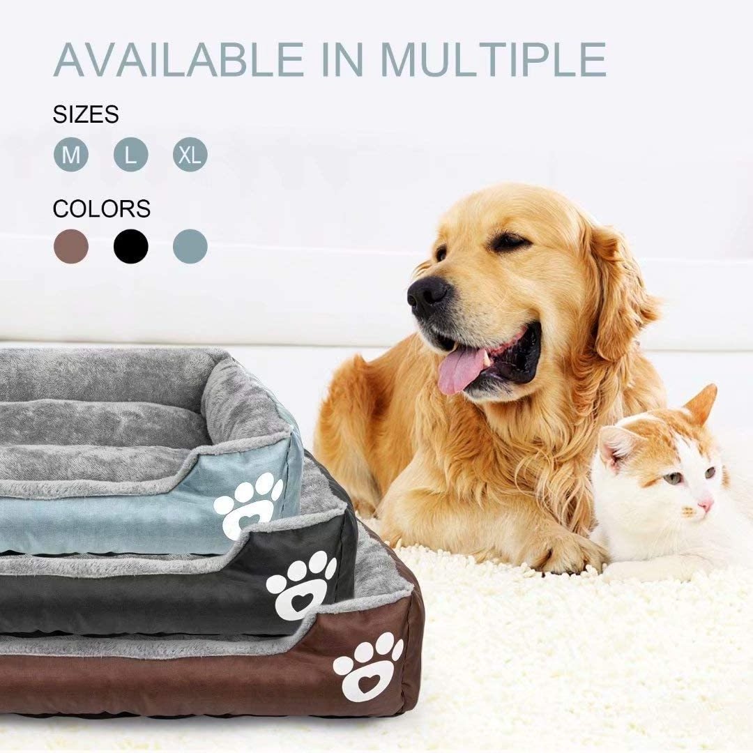 Wholesale luxury waterproof ultra soft pet dog bed rectangle pet bed washable dog bed