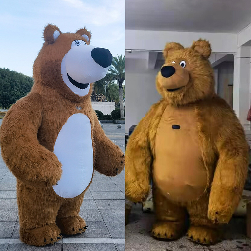 Inflatable Masha Bear Mascot Costume Fursuit Plush Adult Anime Cosplay Custom Mascotte Carnival Animal