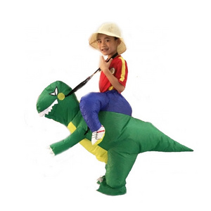 Wholesale Inflatable Costume Halloween  Air-blown Suit Ride On Animal T-rex Dinosaur Costume For Children